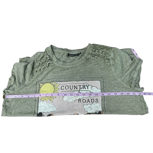 Joei & I Burnout T-Shirt Womens 1X Stretch Lightweight Country Western Cowgirl - Picture 7 of 8